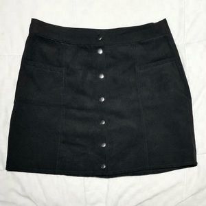 Suede button up circle skirt